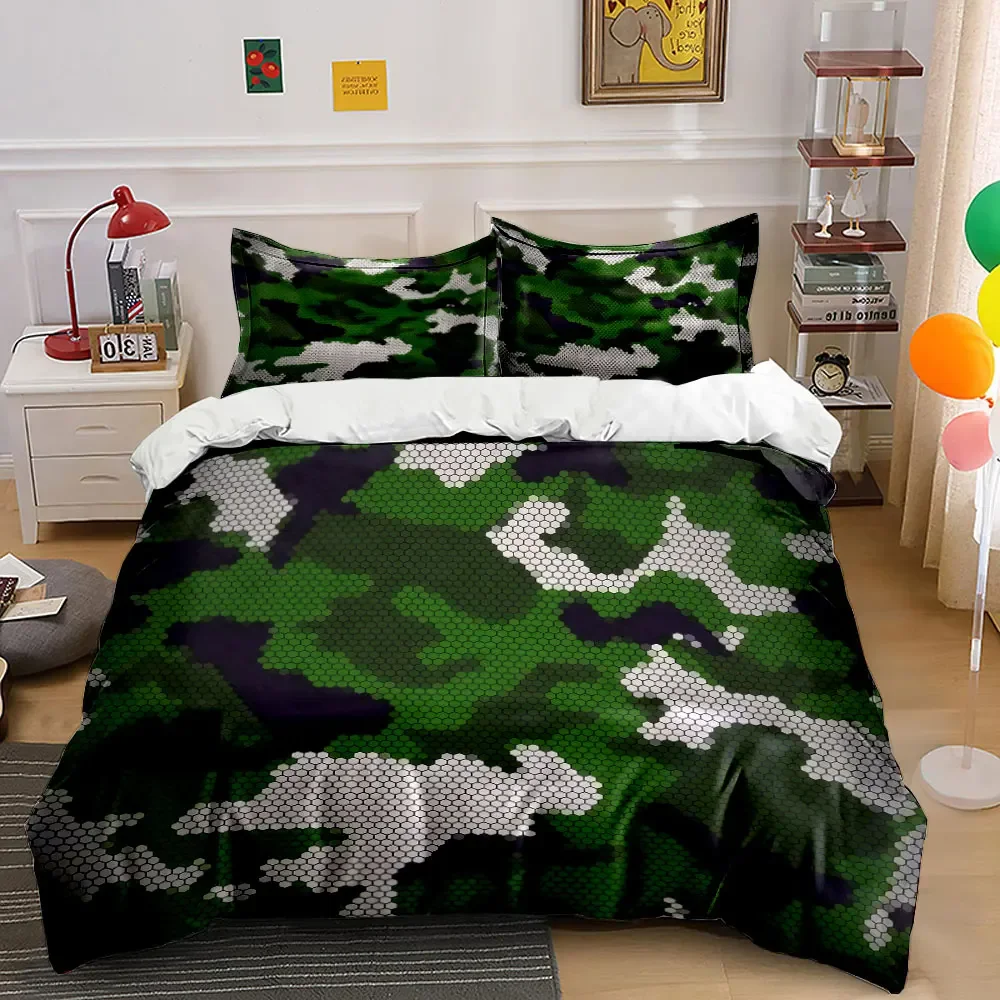 

"Camouflage Outdoor Gear Set" Multiple sizes kid's and adults' bedroom Exquisite 3PC bedding set, gift