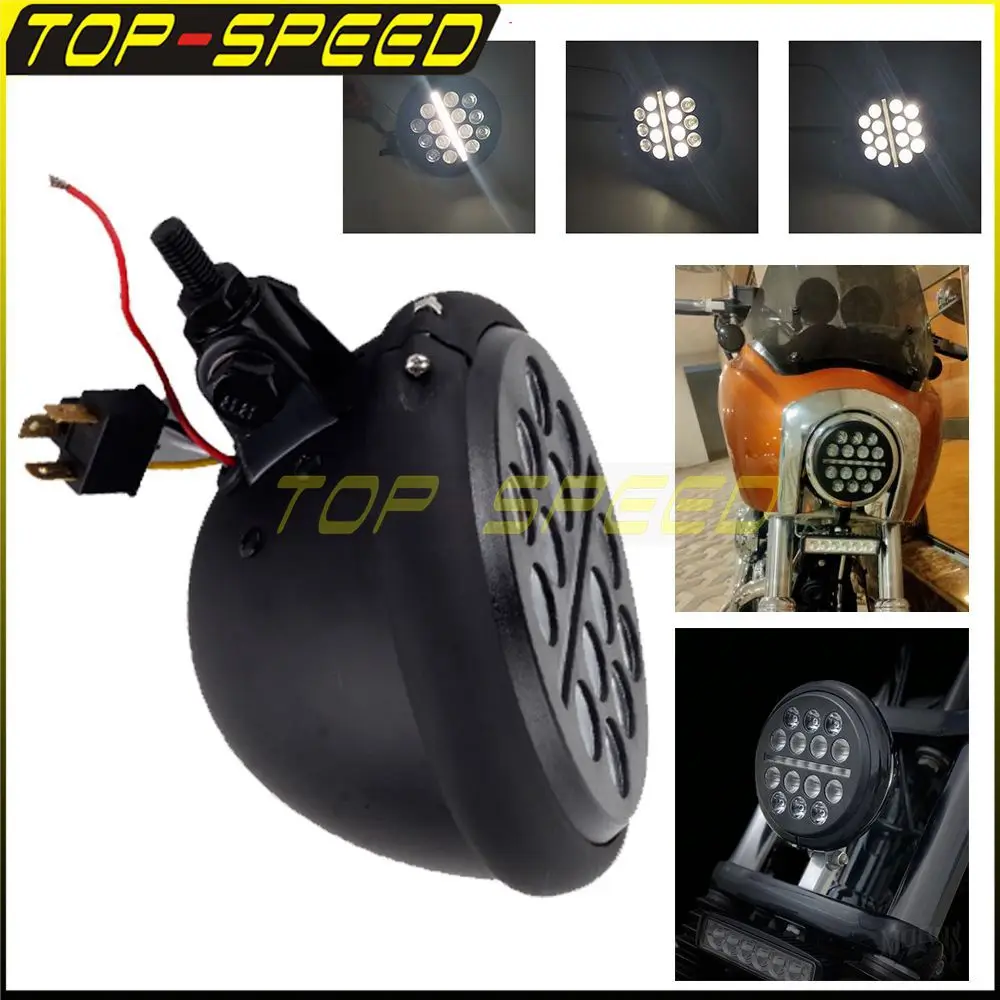 

LED Motorcycle Universal 5-3/4" Headlight Bucket High Low Beam DRL For Harley Dyna Street Sportster 883 Street 500 Softail Slim