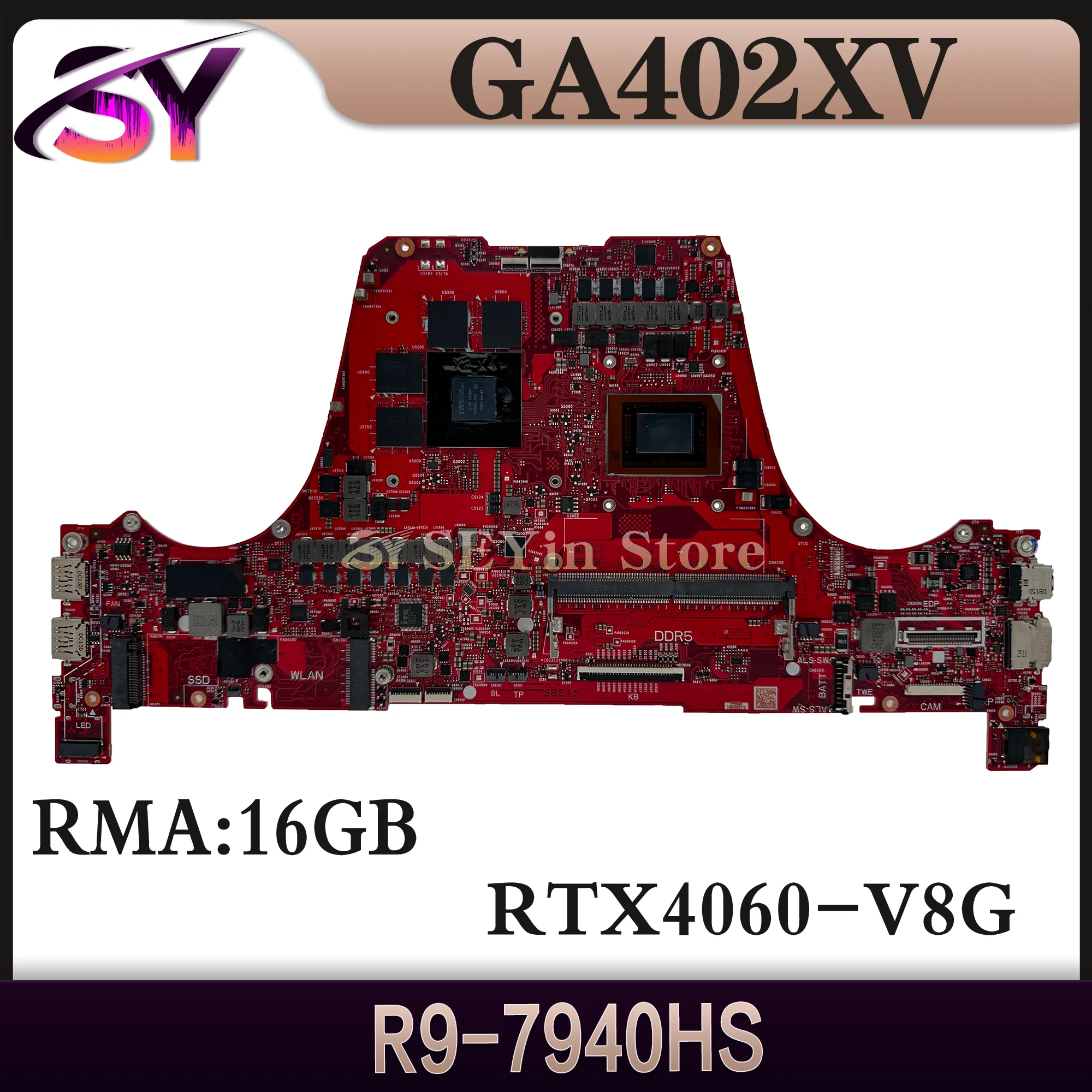 

GA402XI Mainboard For ASUS ROG Zephyrus G14 Gaming GA402XV GA402X Laptop Motherboard R9-7940HS 16GB-RAM RTX4070 RTX4060