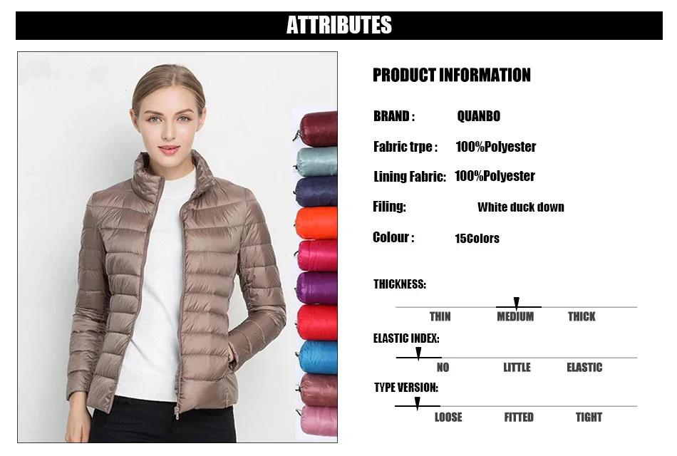 Frauen Frühlings jacke Mode kurze ultraleichte packbare Puffer mäntel 15 Farben weibliche Daunen warme koreanische Slim Fit Parkas 5xl – Detail 1