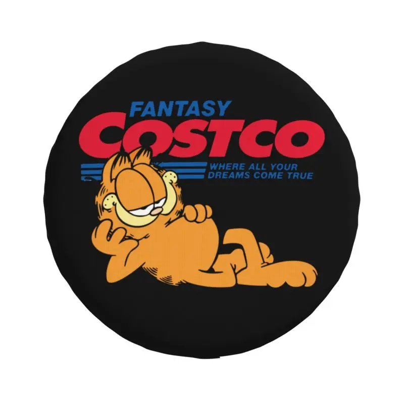 Custom Fantasy Costco Fun Spare Tire Cover for Mitsubishi Pajero Funny Cat Garfield SUV RV 4x4 Car Wheel Protectors Accessories