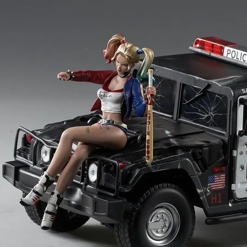 Original PRINCIPAL GU  DC elegant Harley Quinn alloy car Anime Action Figure Assembly Model Toys Collectible Model