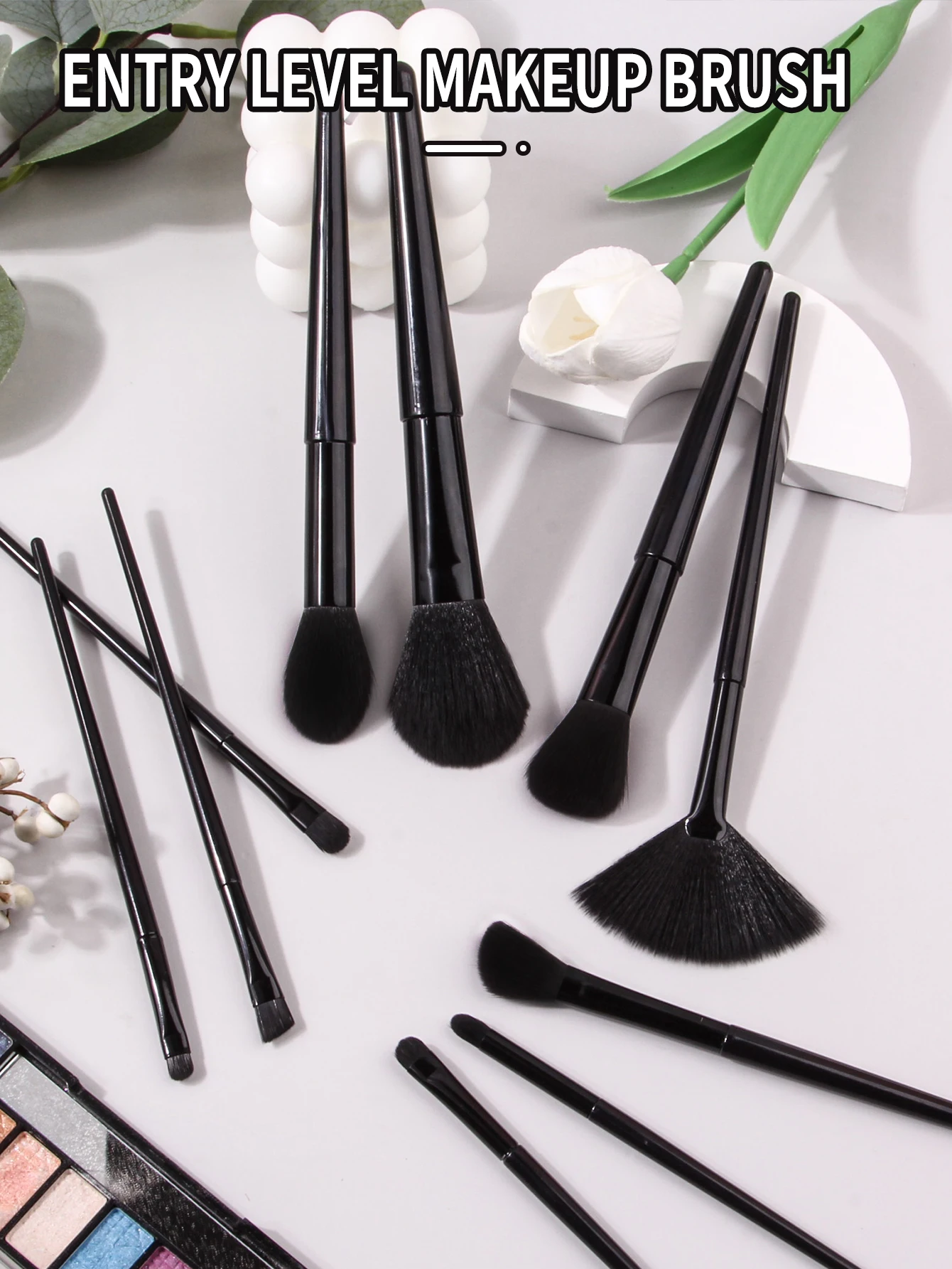 10pcs Cruelty Free Fiber Synthetic Hair black Ladies Cosmetic Makeup Brush Tools