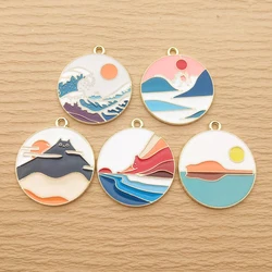 10pcs Enamel Scenery Cat Charm for Jewelry Making Enamel Necklace Earring Bracelet Pendant Keychain Charm Zinc Alloy Gold Plated