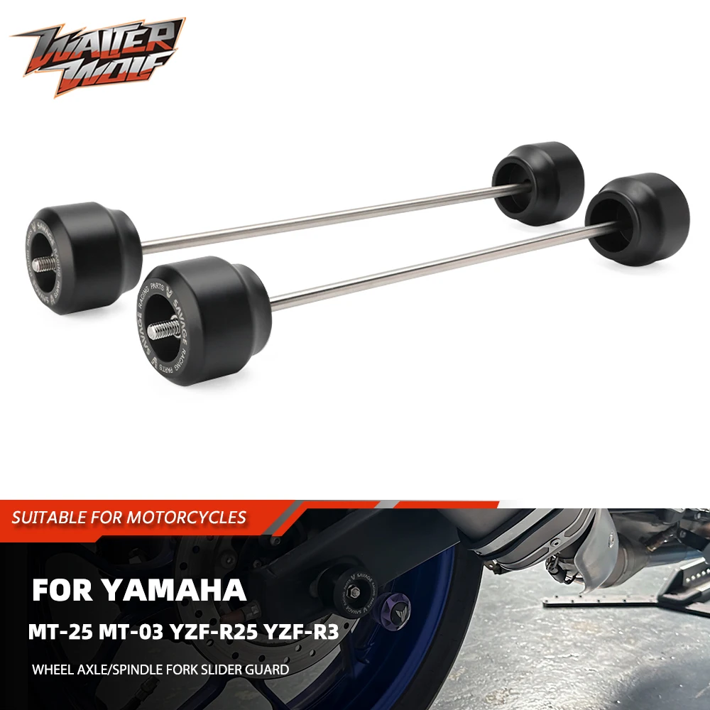 

Motorycle Wheel Axle Spindle Fork Slider Guard Crash Protector For Yamaha MT-25 MT-03 YZF-R25 YZF-R3 MT25 MT03 YZFR25 YZFR3 2025