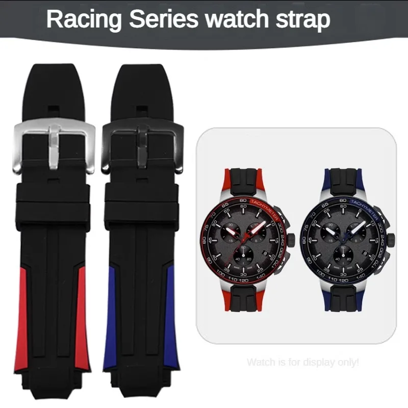 Silicone Watchabnd With Substitute 1853 Racing Series T111.417A Sports Series Male Convex Interface Rubber Strap 18mm