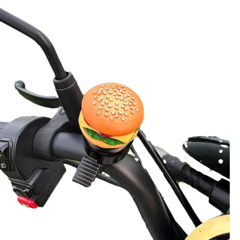 Hamburger Bike Bell for Kids, Cute Cartoon Loud Horn for MTB/Scooter/Balance Bike, Universal Easy Install, Child-Safe Design