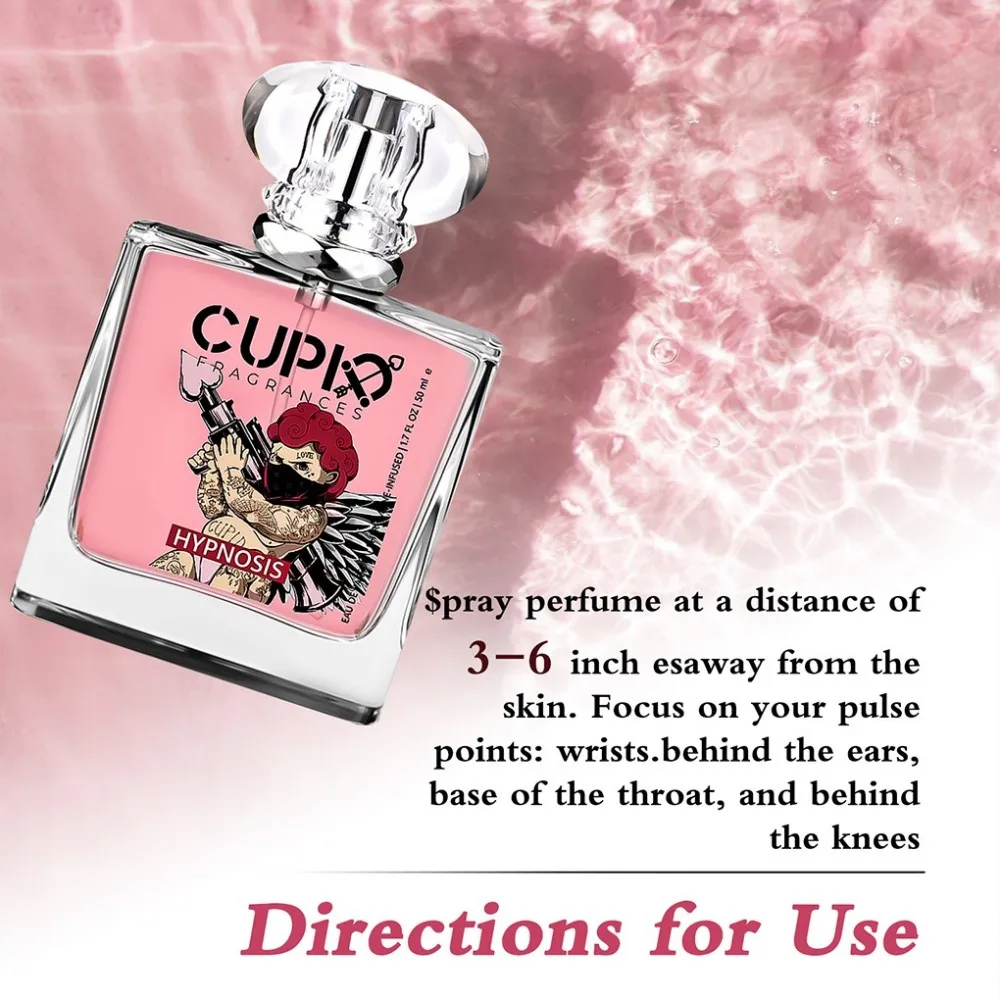 CUPID 2in Women's Perfume Floral and fruity scent The sweet smell of first love Pink style Comes with two portable perfumes