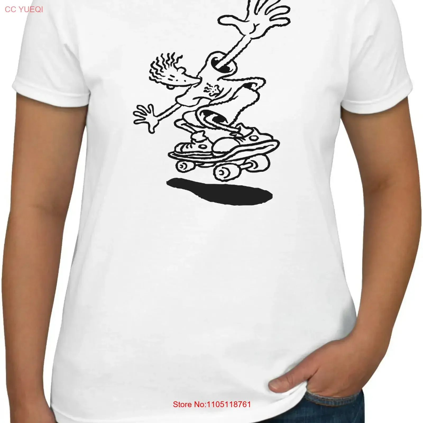 

Fido Dido LOVERS Skateboard T Shirt Crew Neck 100 Cotton vintage Washed Top For Everyday Wear Slightly Comfortable Breathable