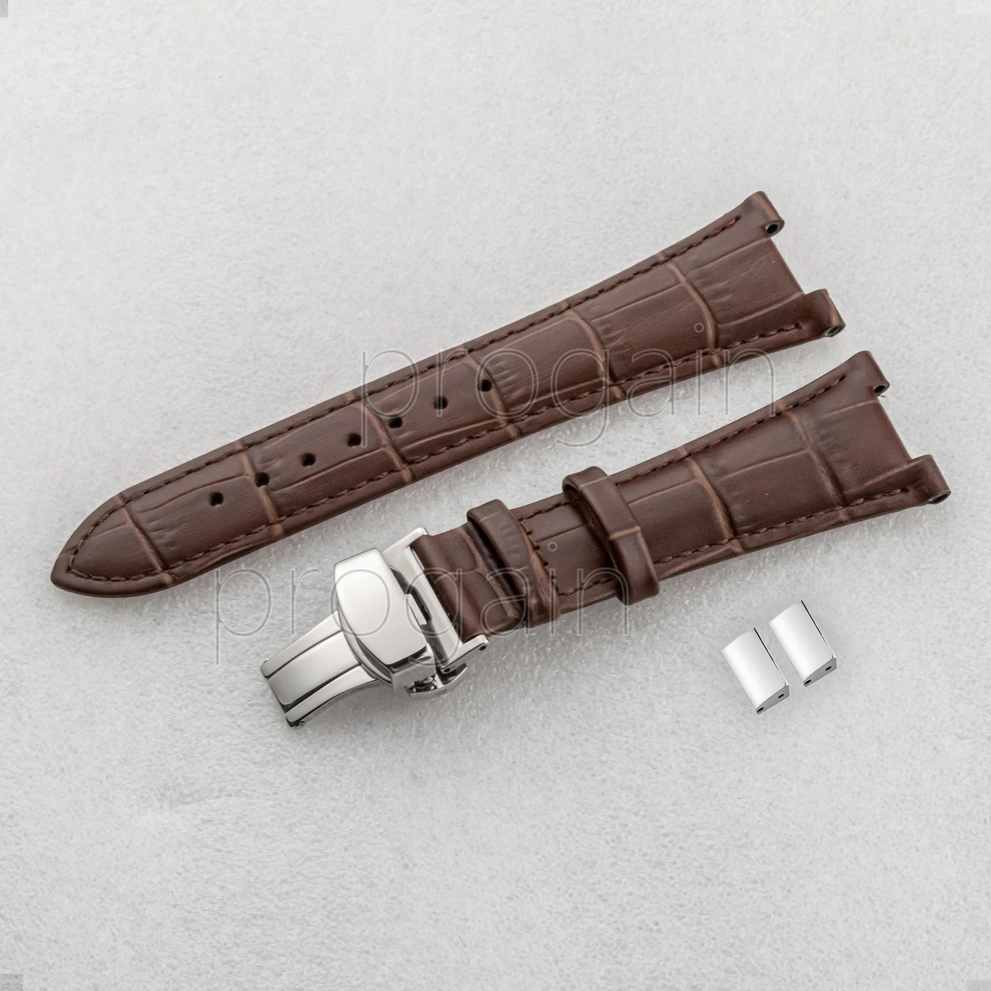 Watch Genuine Leather Strap Nautilus 25mm Band Stainless Steel Butterfly Buckle Accessories Replacements Parts Repair Tools
