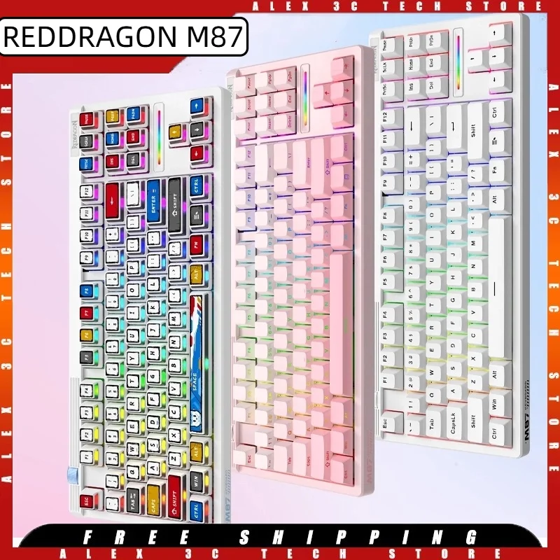 REDDRAGON M87 لوحة مفاتيح مغناطيسية سلكية 8 كيلو هرتز 0.01 ملم RT لوحة مفاتيح ألعاب مريحة لنظام التشغيل Windows7/8/10/11 RGB حشية قابلة للتبديل السريع