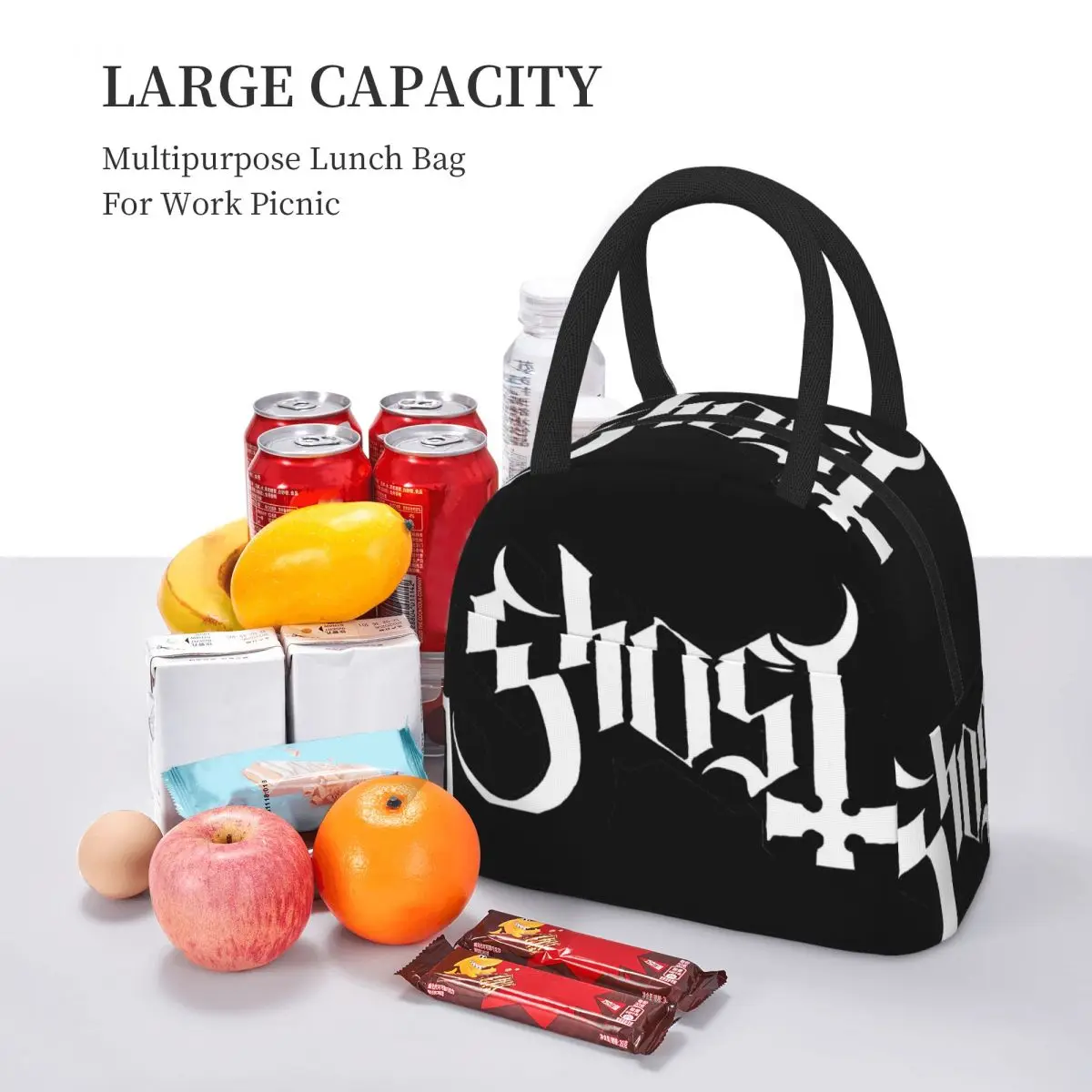 

Изолированная сумка для обеда Rock Band Ghost BC для детей, школьный холодильник, термосумка для еды, портативные коробки для завтрака, контейнер