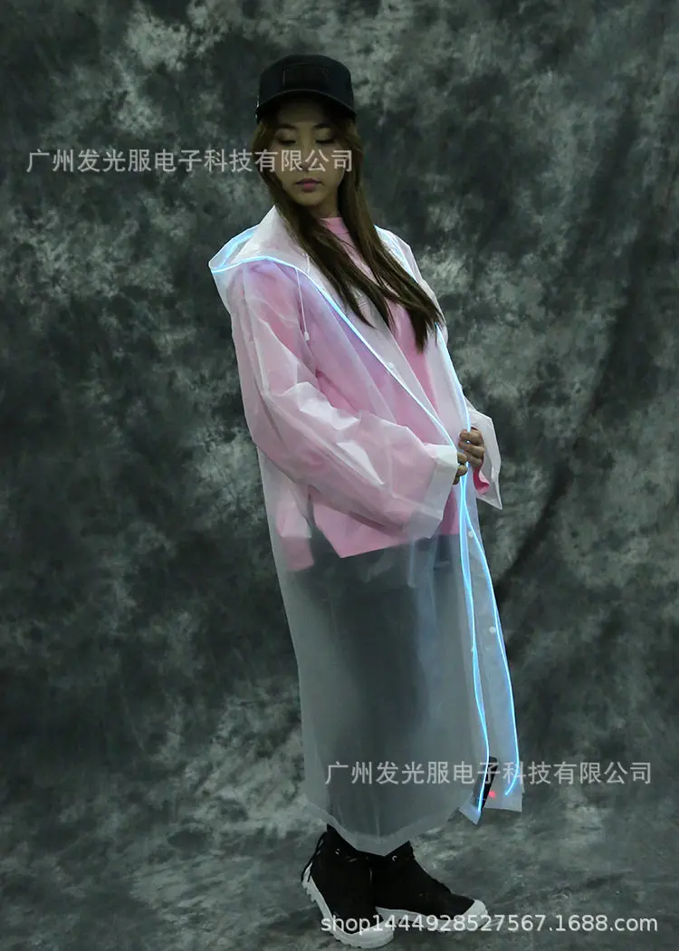 LED Luminous Poncho Long Whole Body Rainstorm-proof Transparent Thickened Men's and Women's Raincoats Star Concert Site view 4