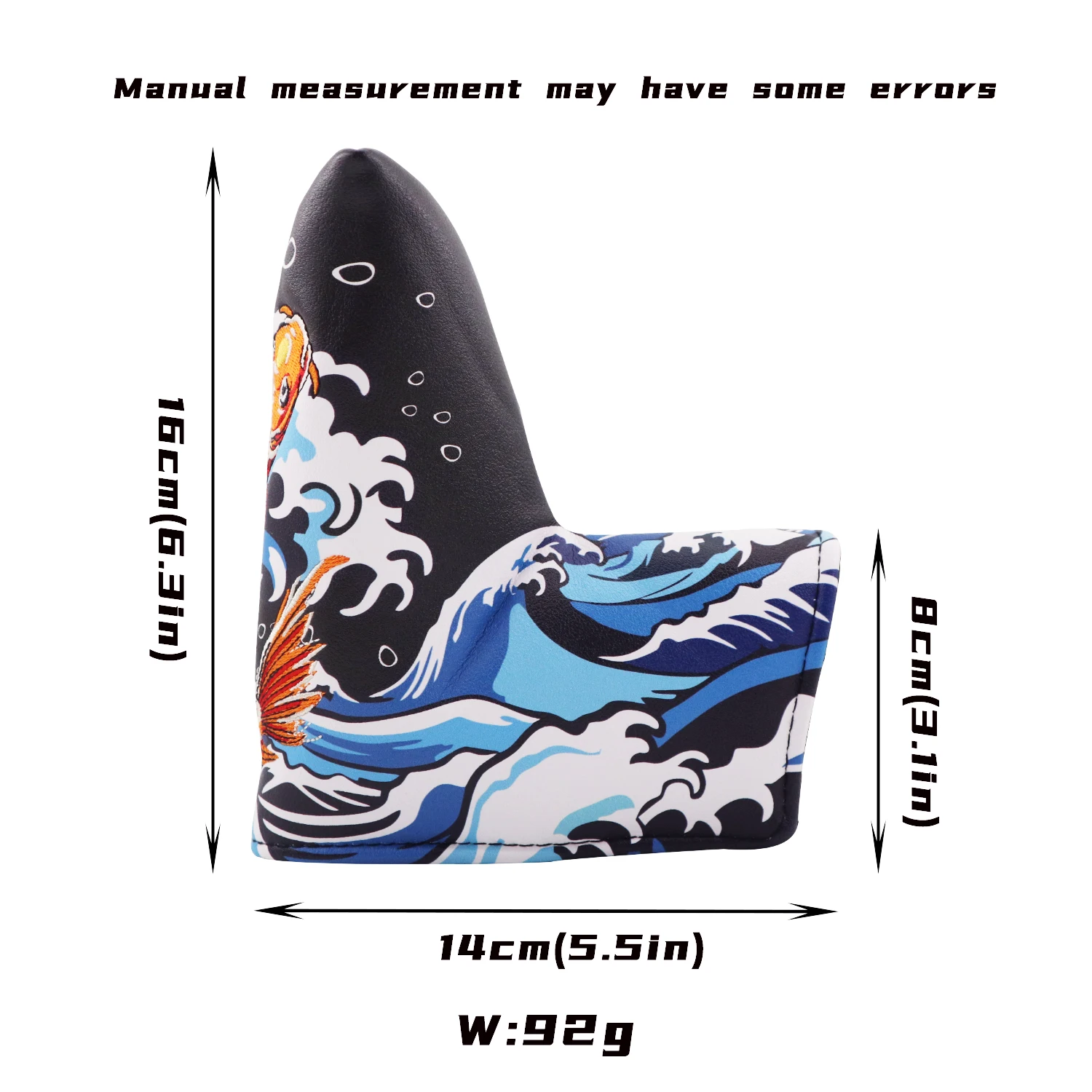 Description Picture 3 of itemGolf Putter Head Covers PU Leather Magnetic Closure For Blade Club Protect Cover Koi Styles Golf Training Accessories Supplies