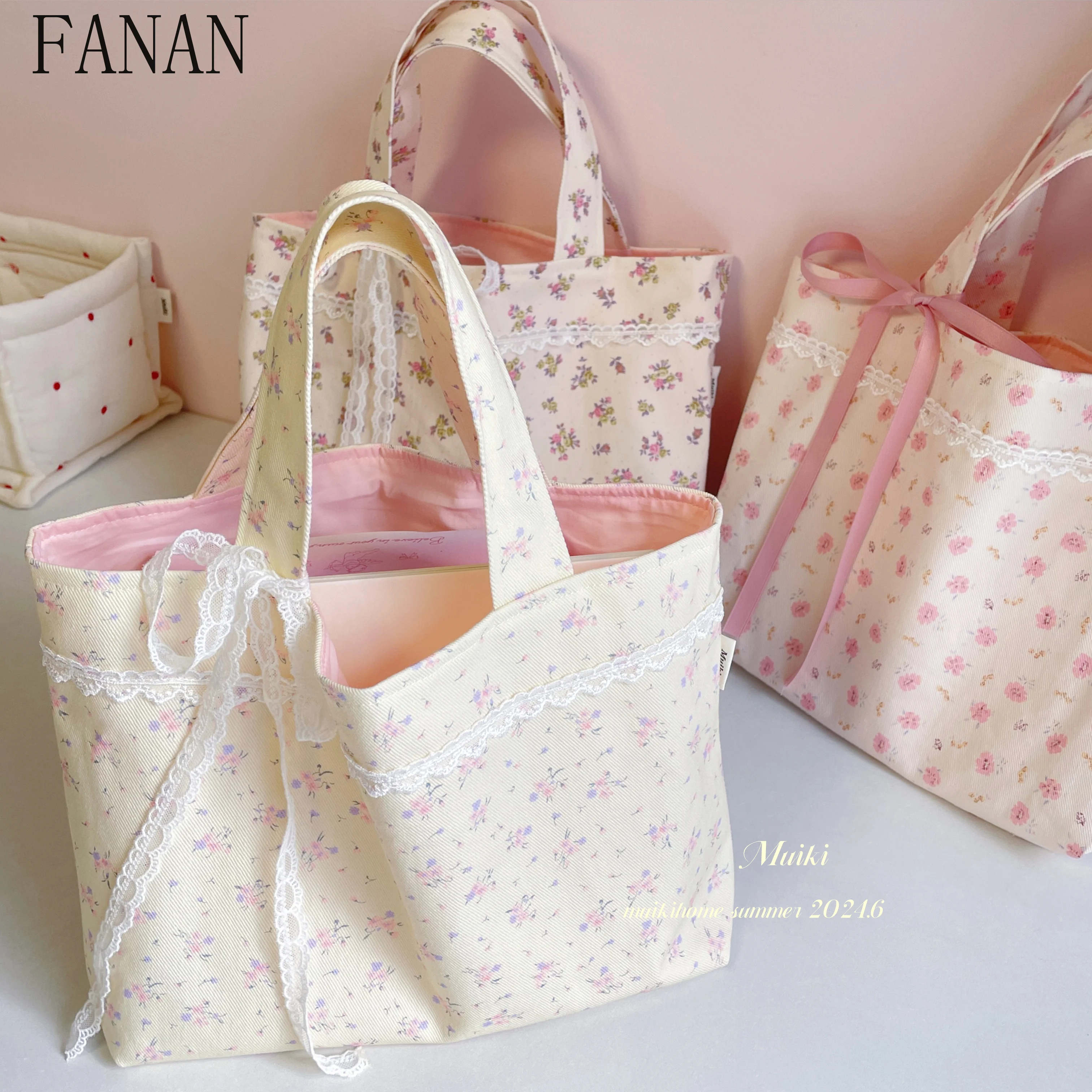 

Korean Ins Floral Girl's Top-Handle Bag Fashion Casual Handbags for Women Sweet and Cute Tote Bag 2025 New Ladies Handbag