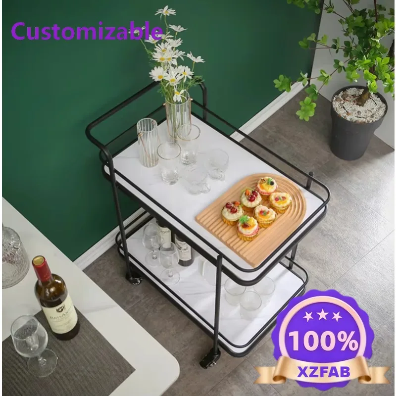 Factory Direct 2026 Dining Car Hotel Restaurant Wine Cart Trolley Mobile Cake Delivery Cart Trolley Home Tea Cart Shelf