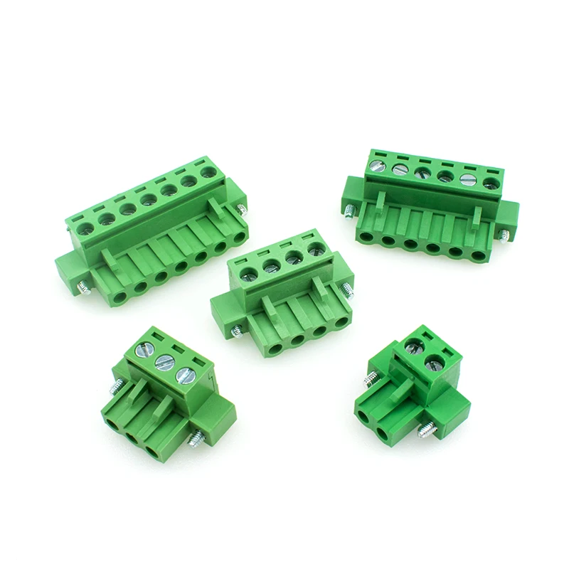 5PCS 2EDGKM 5.08mm Pitch Plug-in Terminal Block With Flange Fixed Pcb Wiring Plug 2/3/4/5/6/7/8/9/10/12 Pin 15EDGKM Connector
