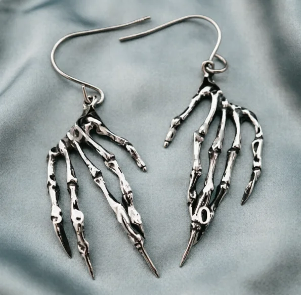 Monkey Hand Bone Earring Goth Skeleton Finger I Am Legend Zombie Gothic Jewelry
