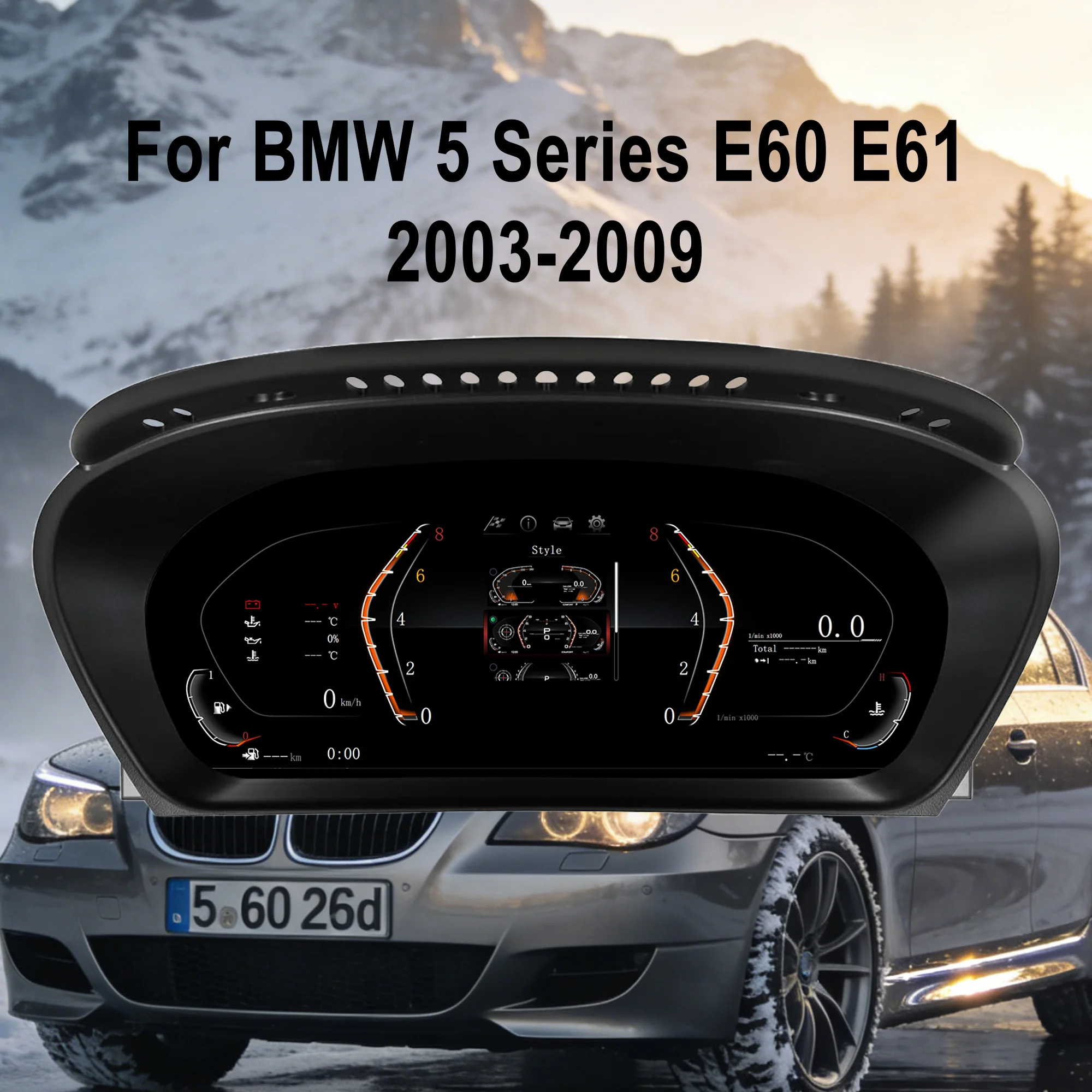 

Цифровая приборная панель для BMW 5 серии E60 E61 2003-2009 CCC CIC Спидометр, приборная панель, манжета, оригинальный 12,3-дюймовый HD-экран