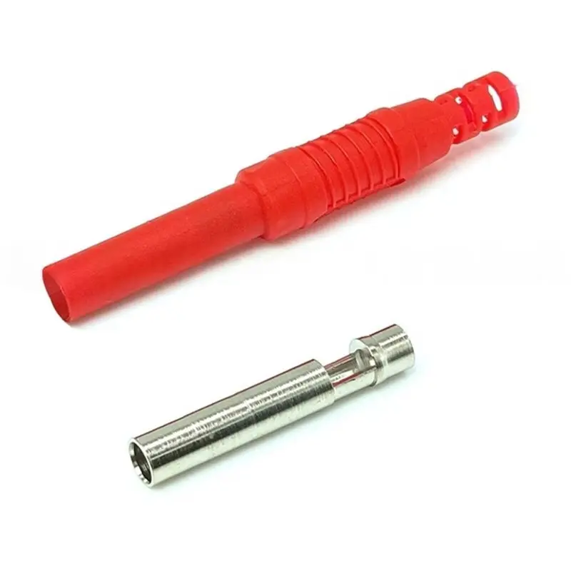 ABJO-Brass Insulated Shrouded Safety Banana Female Jack Solder Plug Connector DIY Electrical Instrument Testing Connector A