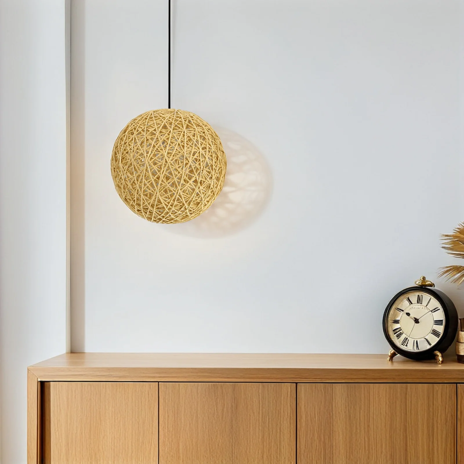 Woven Lamp Shade Rustic Style Pendant Lampshade For Home Decor Ceiling Hanging Light Large Decorative Cover Simple Natural