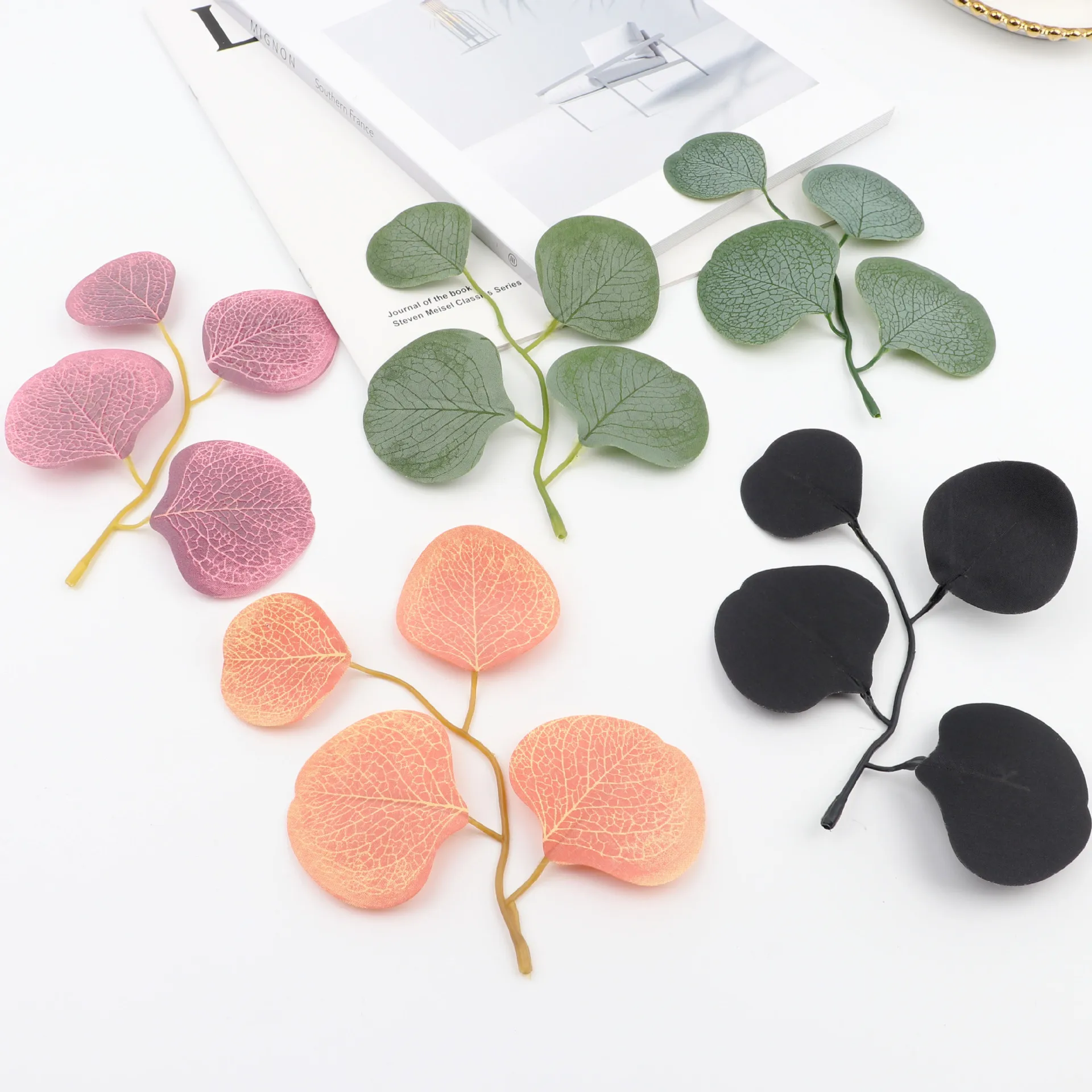

Artificial Plants Eucalyptus Leaves Black Willow Leaf For Festival Wedding Home Decoration Diy CraftsWreaths Accessories Bouquet