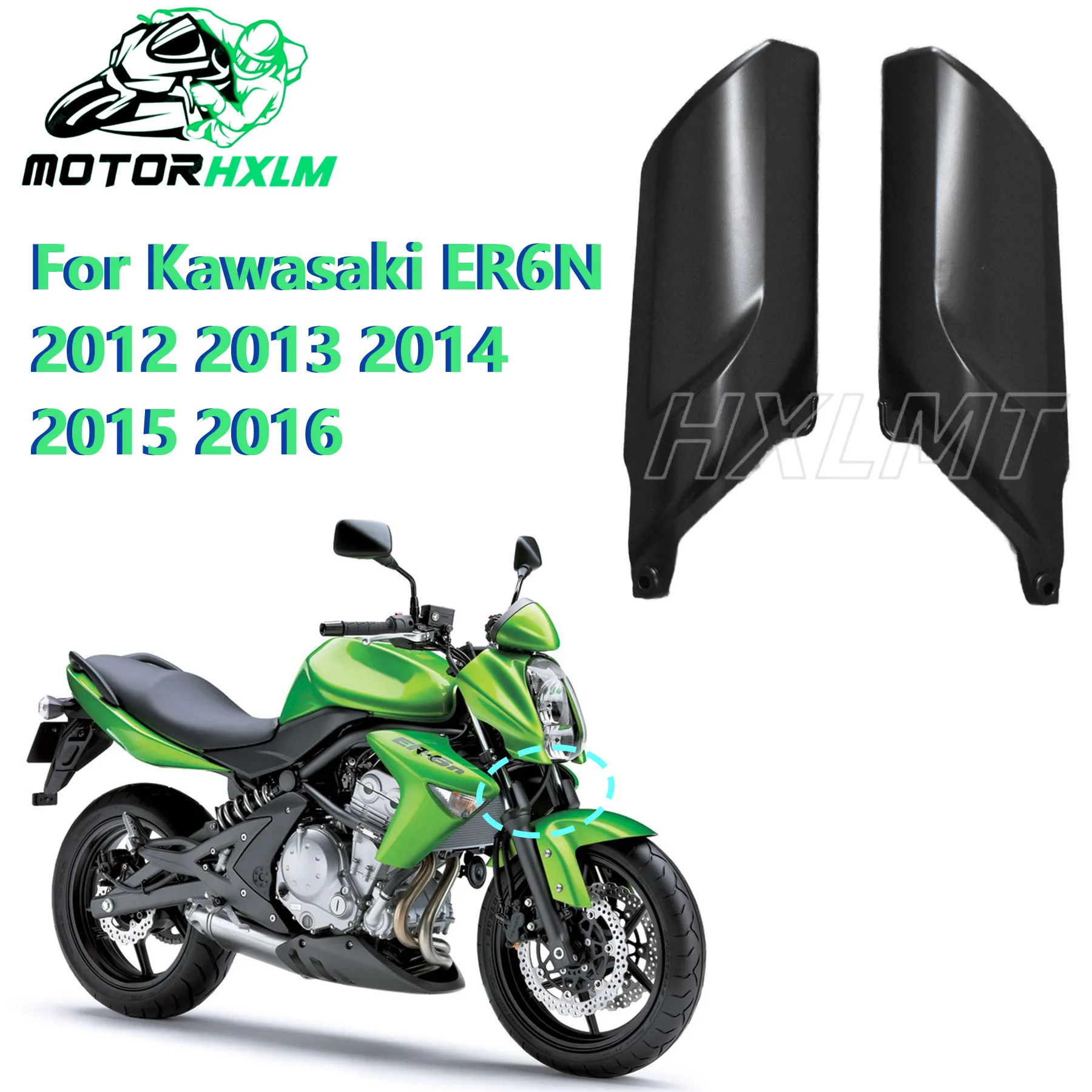 

Top Fork Covers Fit For Kawasaki ER6N ER 6N 2012 2016 Motorcycle Side Panel Upper Cowl Fairing ABS Plastic