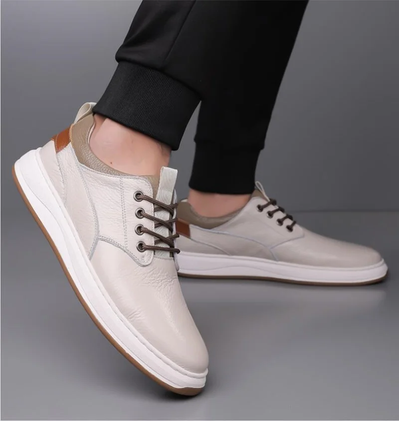 

Мужская повседневная кожаная обувь в британском стиле, брендовые удобные дизайнерские кроссовки на плоской подошве, новые модные уличные минималистичные прогулочные оксфорды