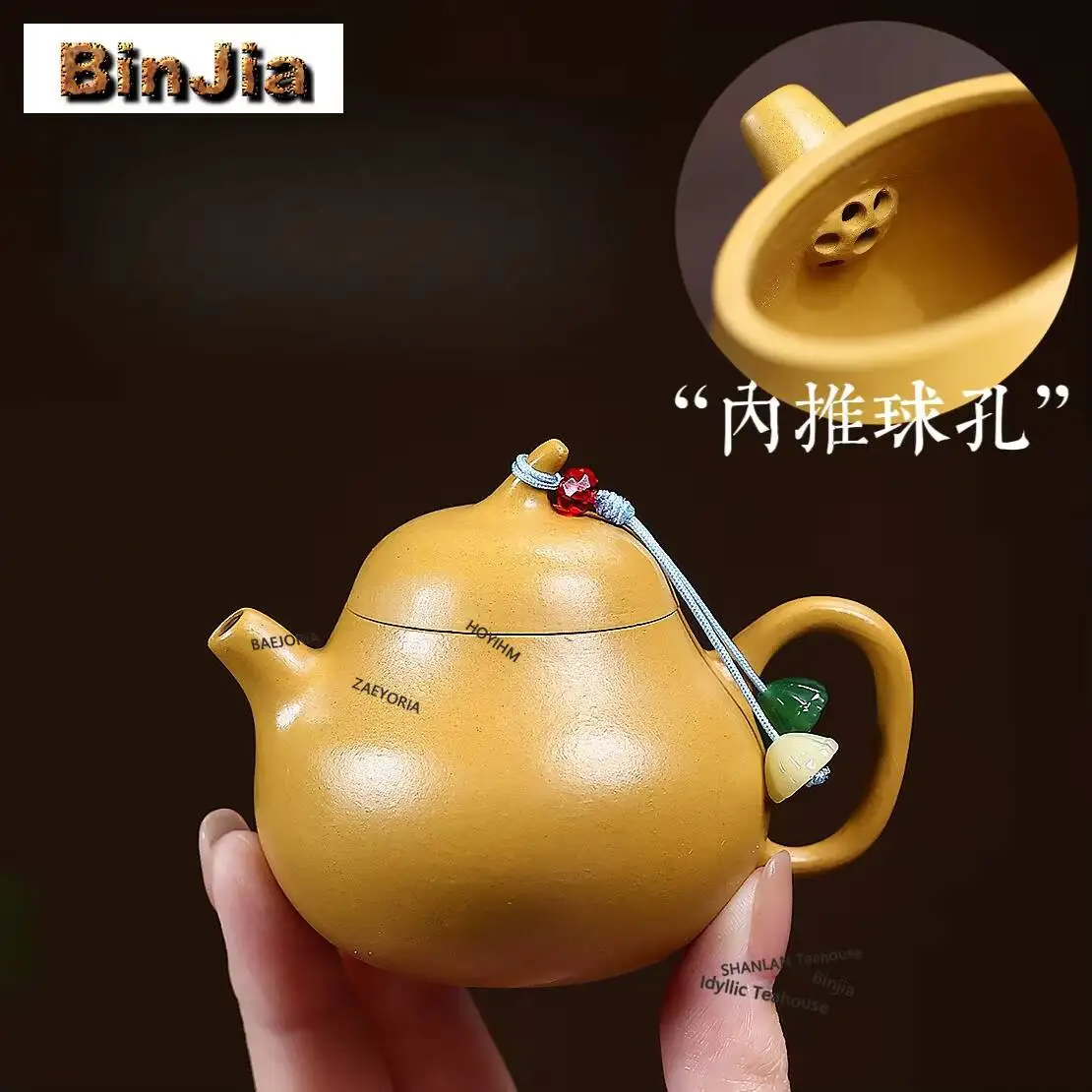 BAEJORIA 80ml Aesthetic Yixing Purple Clay Teapots Handmade Eggplant Pot Raw Ore Golden Zhu Mud Kettle Zisha Tea Set Teaware