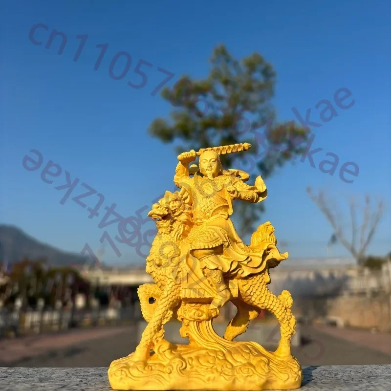 Hand-Carved Premium Boxwood Lei Zu Statue - 4.7