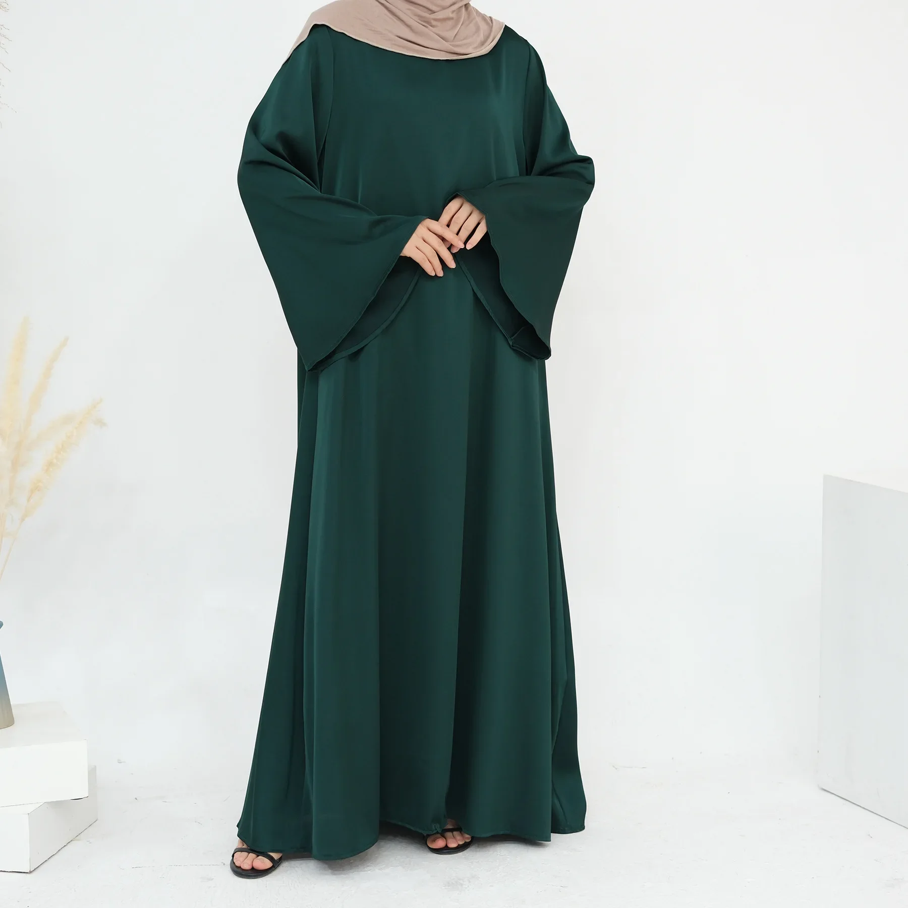 Uni elegante muçulmano fino ajuste cor sólida modesto moda kebaya kaftan turquia islâmico eid ramdan cardigan abaya dubai vestido de luxo