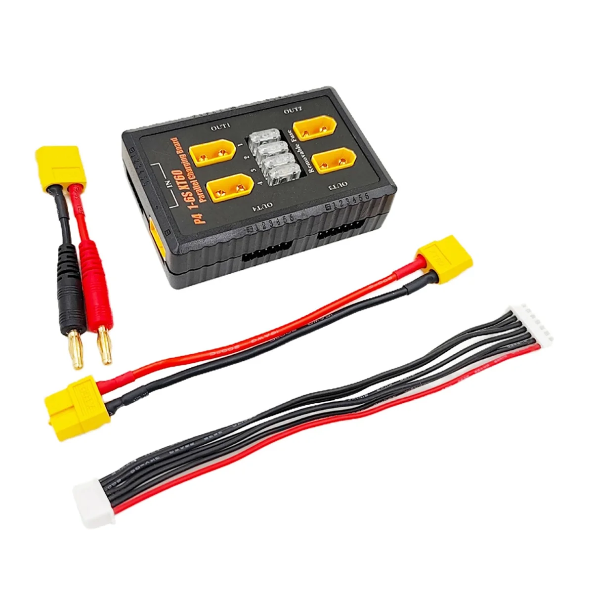 

Supernew P4 1-6S XT60 Plug Параллельная зарядная плата Поддержка входа 20 А 4-канальный выход для радиоуправляемого аккумулятора