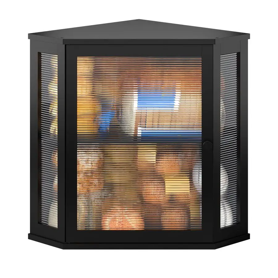 

Угловая хлебница для кухонной столешницы, двухъярусная, из бамбукового дерева, большая вместимость, черная, очень большая.