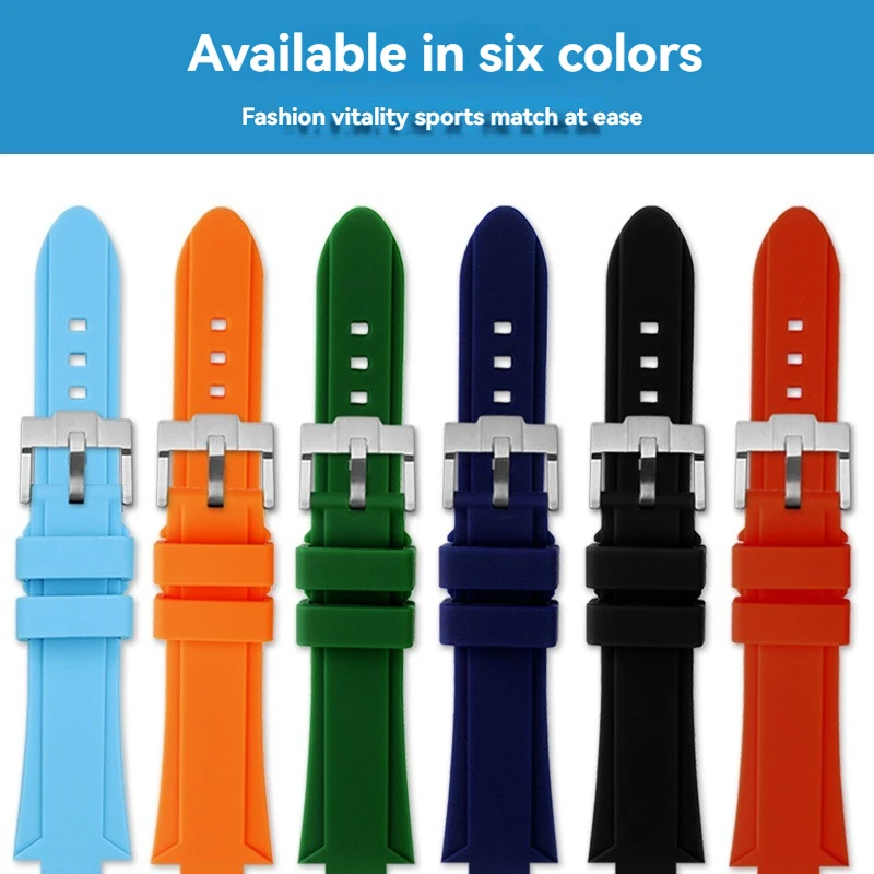 لموديلات كاسيو EFR-S108D وEFS-S570 وECB-10YDC. أحزمة ساعة سيليكون مقاومة للماء للرجال مع سلاسل ساعة بإبزيم محدب