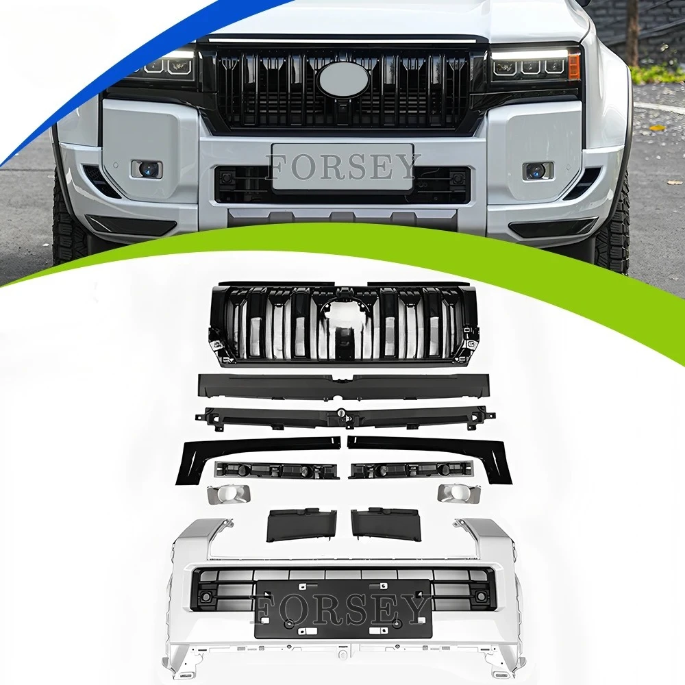 

Body Kit Bumper Grille VX Version for Prado LC250 2024 + Front Grille Support External Accessories