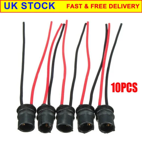 

10PCS T10 W5W 147 501 Uncovered Bulb Socket Soft Rubber Fitting Car Light Bulb Socket Connector 12V 10mm Kit Car Parts
