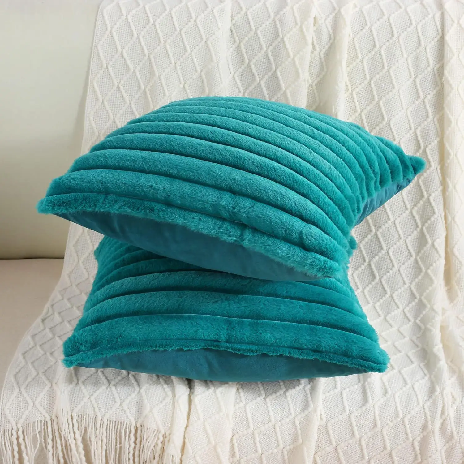 Faux Rabbit Fur Cushion Covers 7
