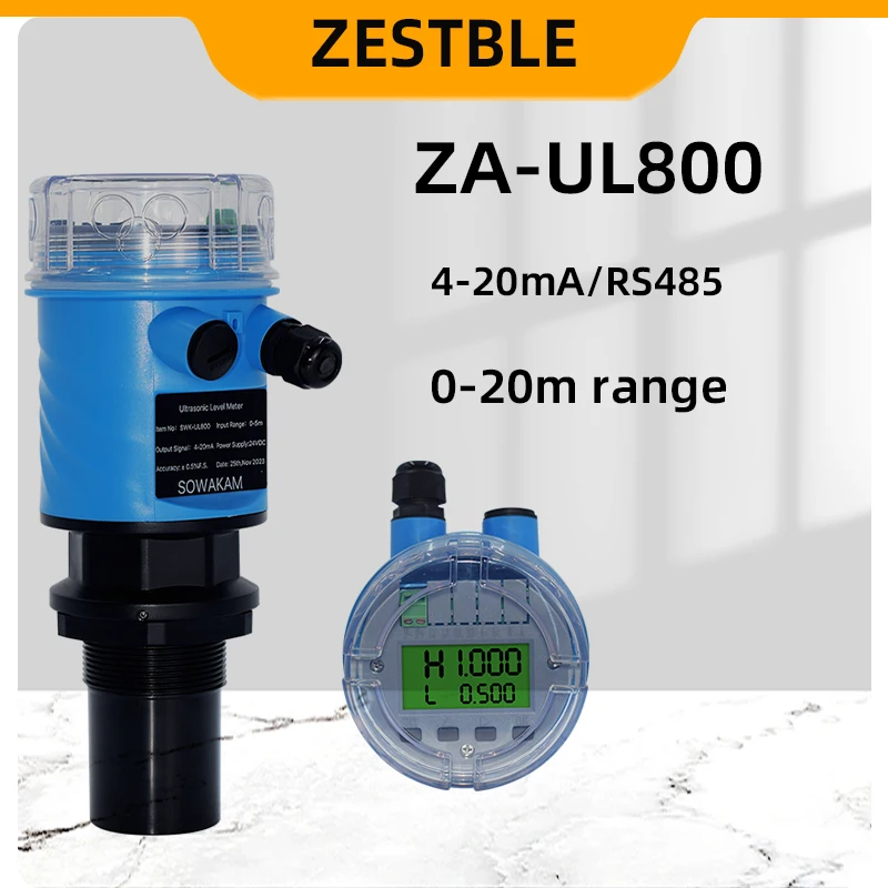 0-25m Ultrasonic Water Level Sensor Wireless Distance Meter 4-20mA RS485 Output Ultrasonic Water Tank Level Meter