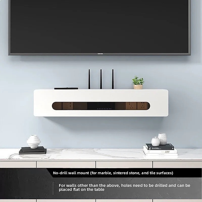 Solid Wood Cable Management Box Wall Mount Hide Cords Heavy Duty Router Modem Cover Organizer