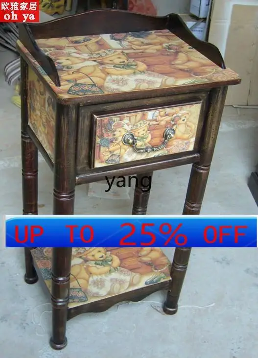 

CX Pastoral Furniture White Rose Sofa Side Table Solid Wood Table