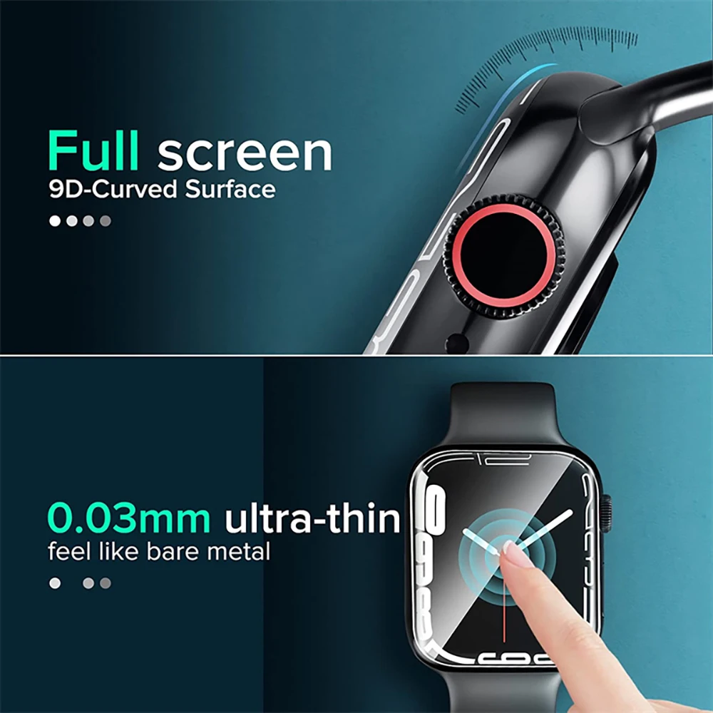 ป้องกันหน้าจอใสป้องกันฟิล์มสําหรับ Apple Watch 9 8 7 6 SE 5 4 45 มม.41 มม.40 มม.44 มม.ไม่ใช่แก้วสําหรับ iWatch 8 Ultra 49 มม.