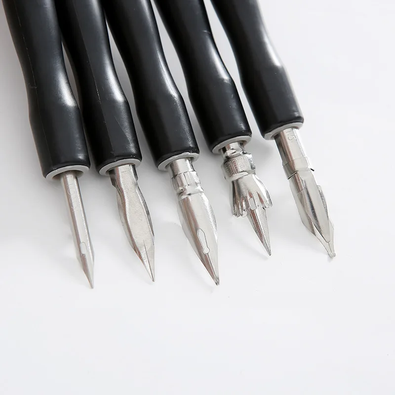 5pcs Universal Black Plastic Rod Pen Holder for Manga Outlining Calligraphy Dip Pens Craft And Art Supplies view 3