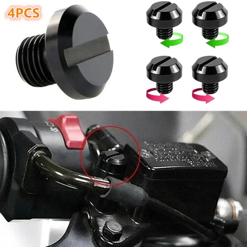 4 Pcs CNC Aluminum Mirror Hole Plugs M10x1.25 Left Right Hand Thread Blanking Screws Bolts Universal Motorcycle