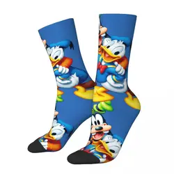 Crazy compression Minnie Goofy Sock for Men Harajuku Disney Mickey Mouse Cartoon Seamless Pattern Crew Sock novità