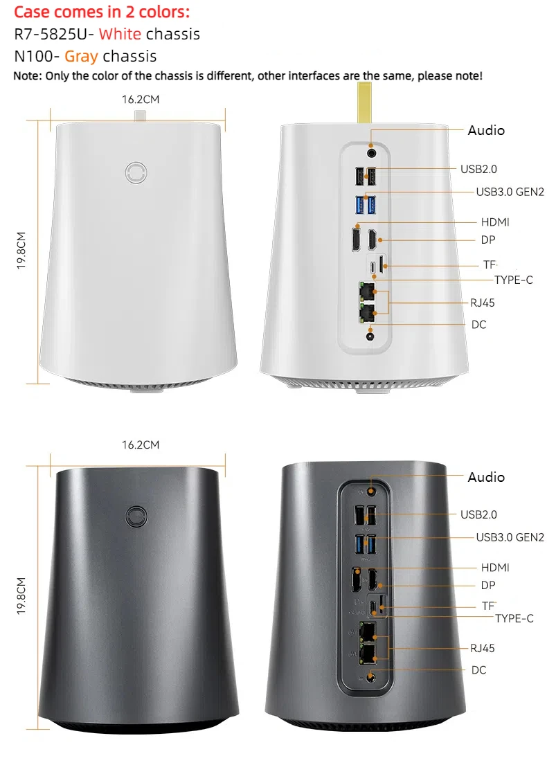 NAS Firewall Router R7-5825U/N100 DDR4 wifi6 M.2 NVME 2280 Pfsense Linux Windows 11 Computador Industrial PC