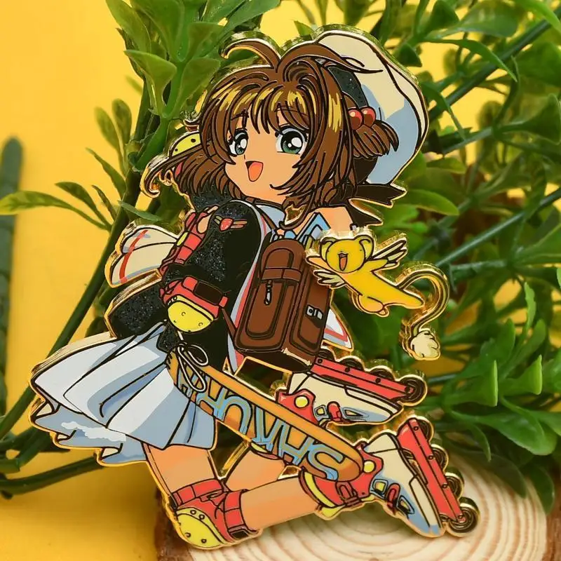Kawaii Card Captor Sakura Brooch Cartoon Badge Pin Clothes Backpacks Accessories Toys Anime Peripheral Cosplay Decorate Gifts