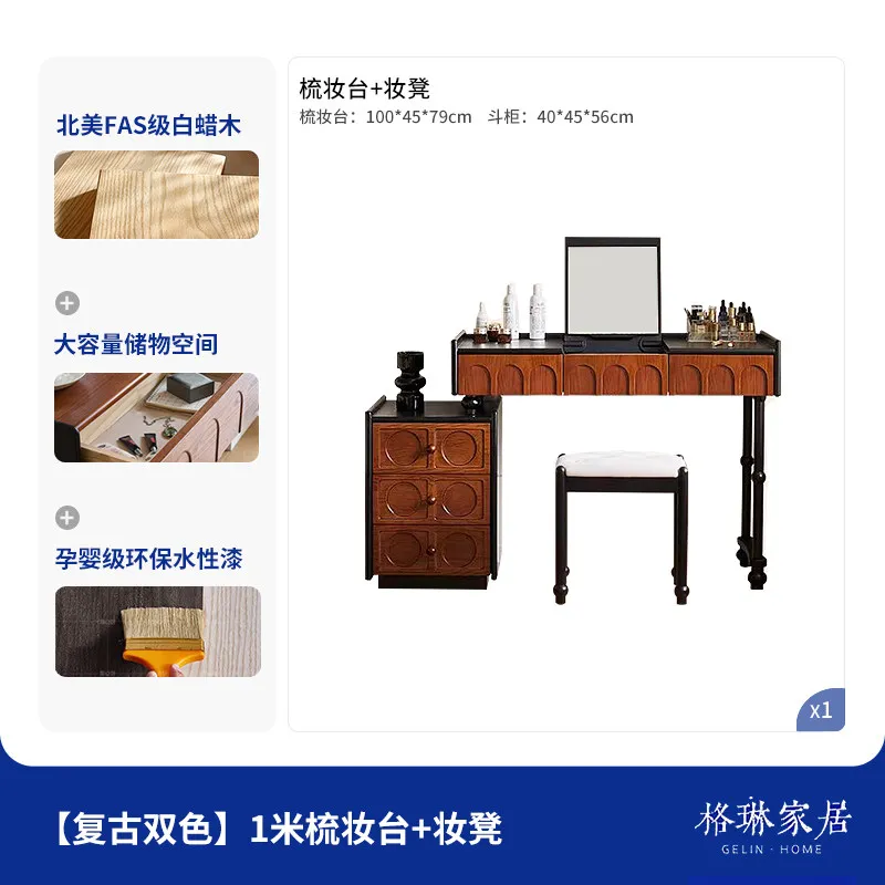 White Wood Makeup Vanities Master Bedroom Small Makeup Vanities Apartment Drawers Home FurnitureVanités De Maquillage ZY40SZT