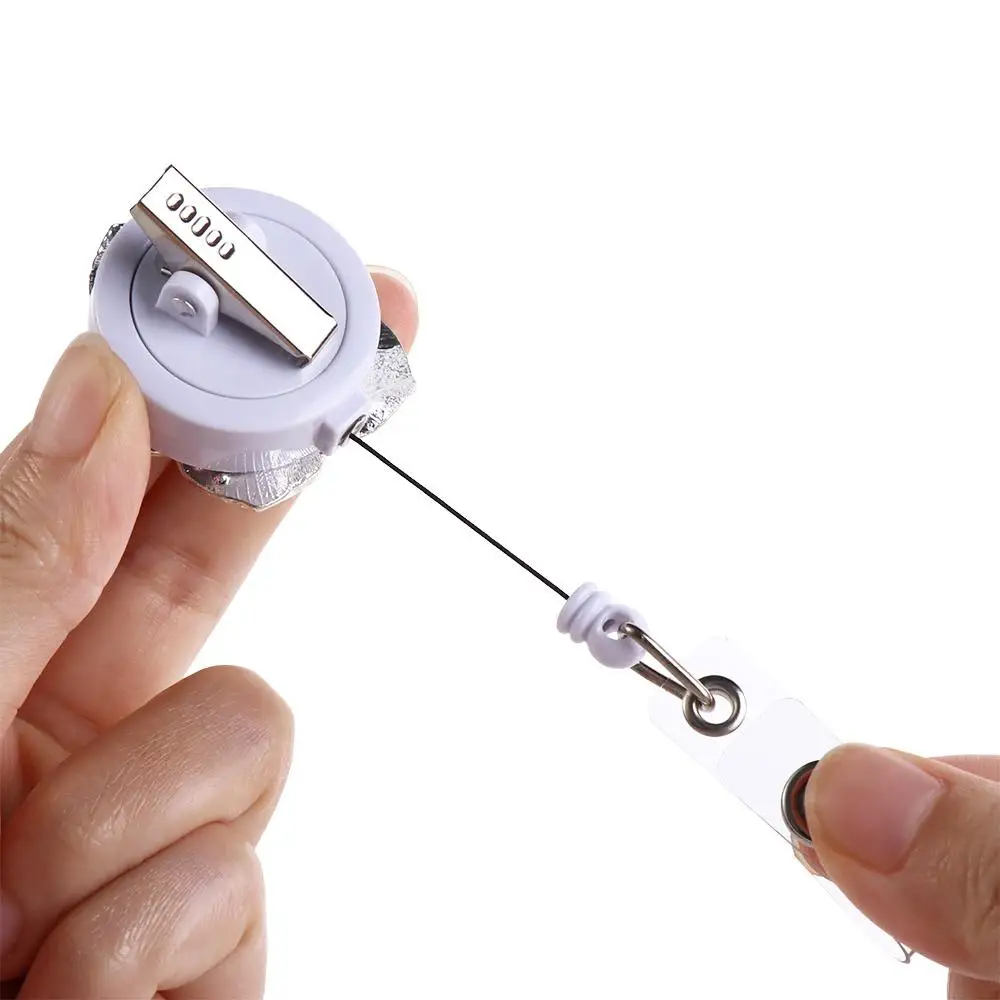 Flower Name Tag ID Card Badge Clip Name Card Holder Diamond Badge Reel Retractable Badge Reel Certificate Clasp Badge Holder