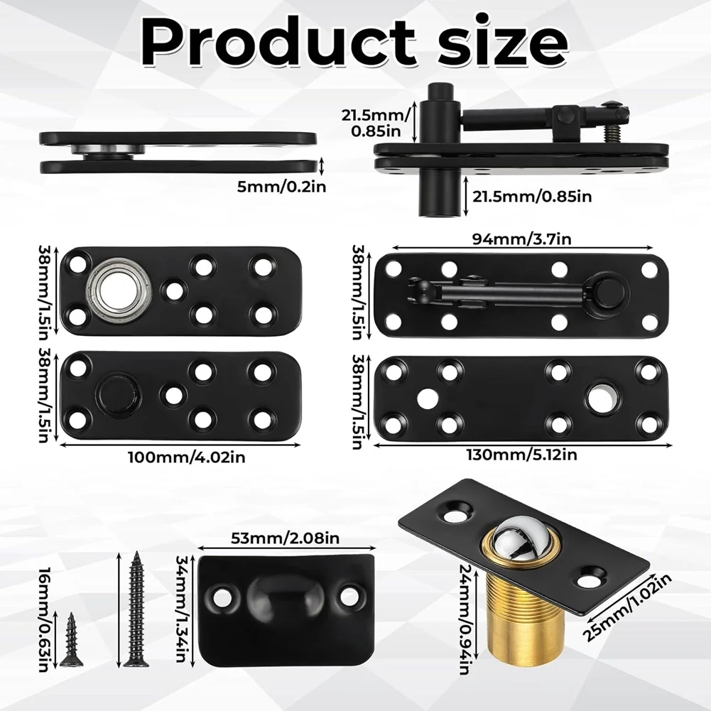 

ABNH Hidden Pivot Hinge 570LBS Heavy Duty Door Hinges 360 Rotation Hinges Hidden Pivot Hinge Hardware for Bookcase, Secret