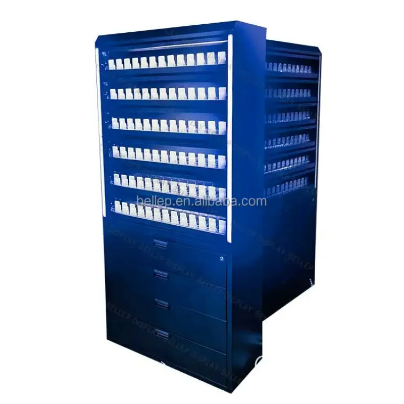 

custom.Factory Custom Smoke Shop Display Cabinet Metal Display Rack With Led Light